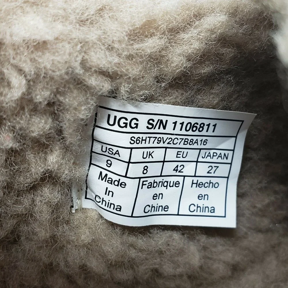 UGG DEX‎ Chestnut Brown Tan Leather Loafer Sheep Wool Lining Sizes 7 & 8 NEW